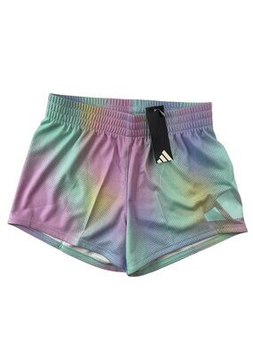 Adidas Multi-Color Gradient Athletic Shorts Pink Green Girls Sz Medium NWT